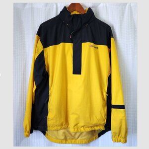 Chaps 1/4 Zip Jacket Men's Size Med. with Roll Away Hood Pockets Toggle Waist